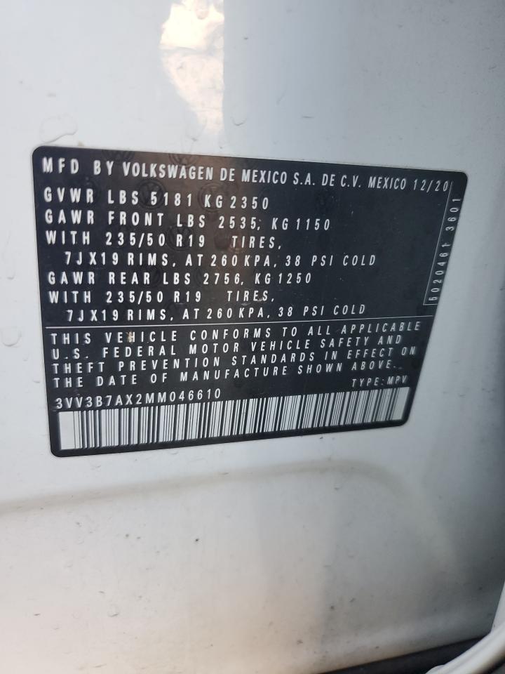 2021 Volkswagen Tiguan Se VIN: 3VV3B7AX2MM046610 Lot: 82300805