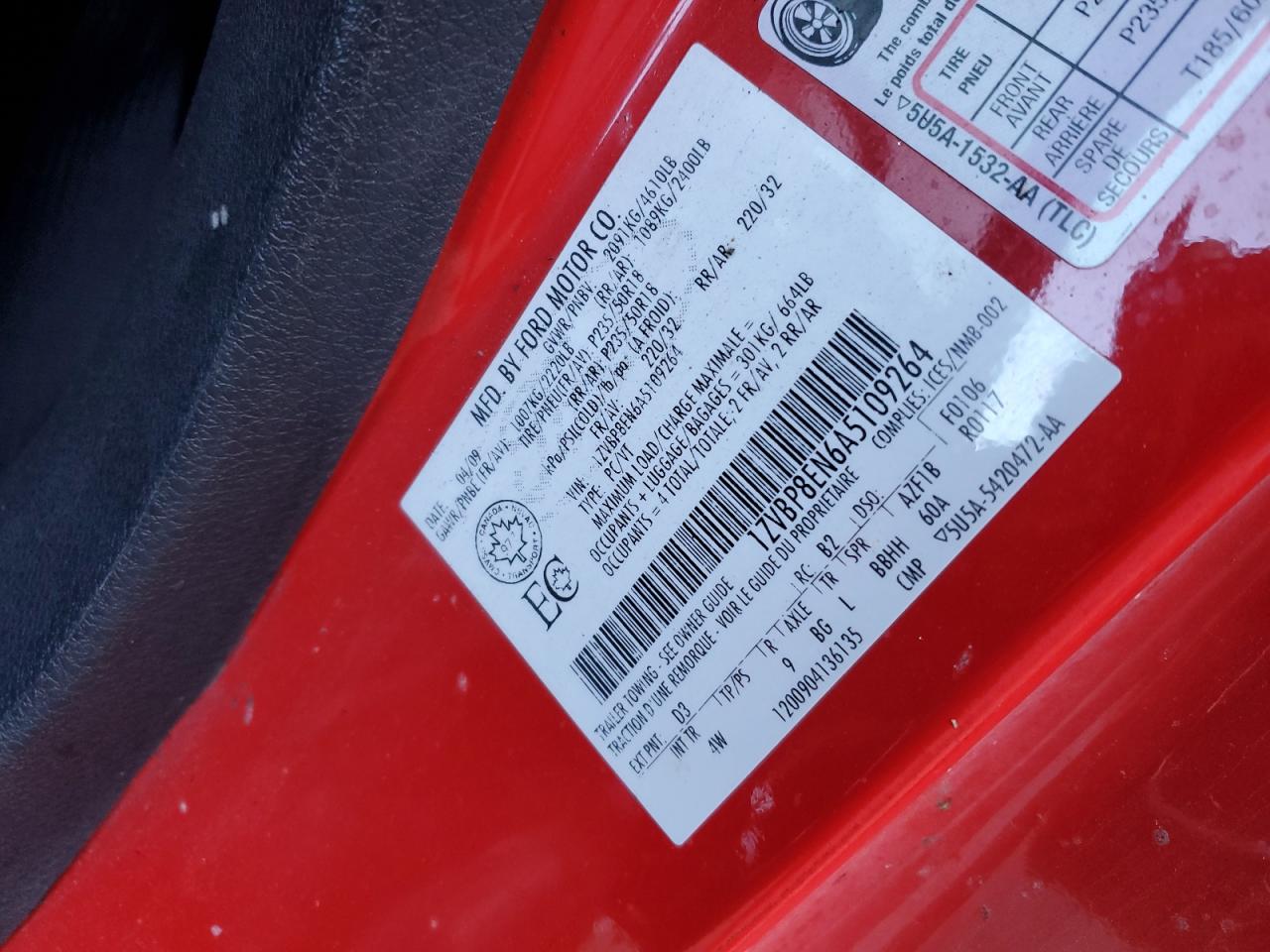 2010 Ford Mustang VIN: 1ZVBP8EN6A5109264 Lot: 89818015