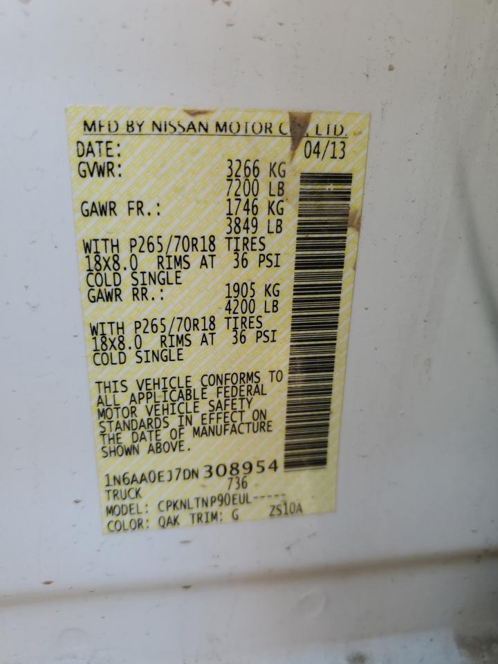 2013 Nissan Titan S VIN: 1N6AA0EJ7DN308954 Lot: 91246345