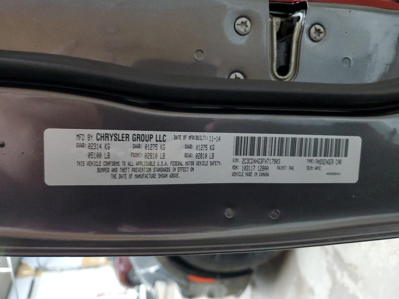 2015 Dodge Charger Sxt VIN: 2C3CDXHG3FH717903 Lot: 85889855