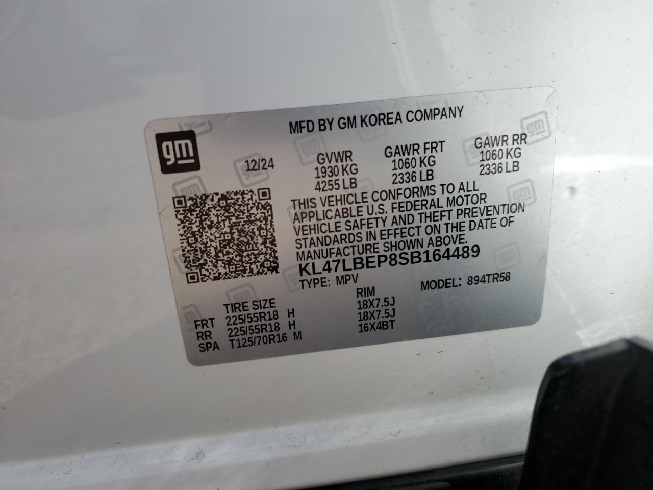 2025 Buick Envista Sport Touring VIN: KL47LBEP8SB164489 Lot: 87363235