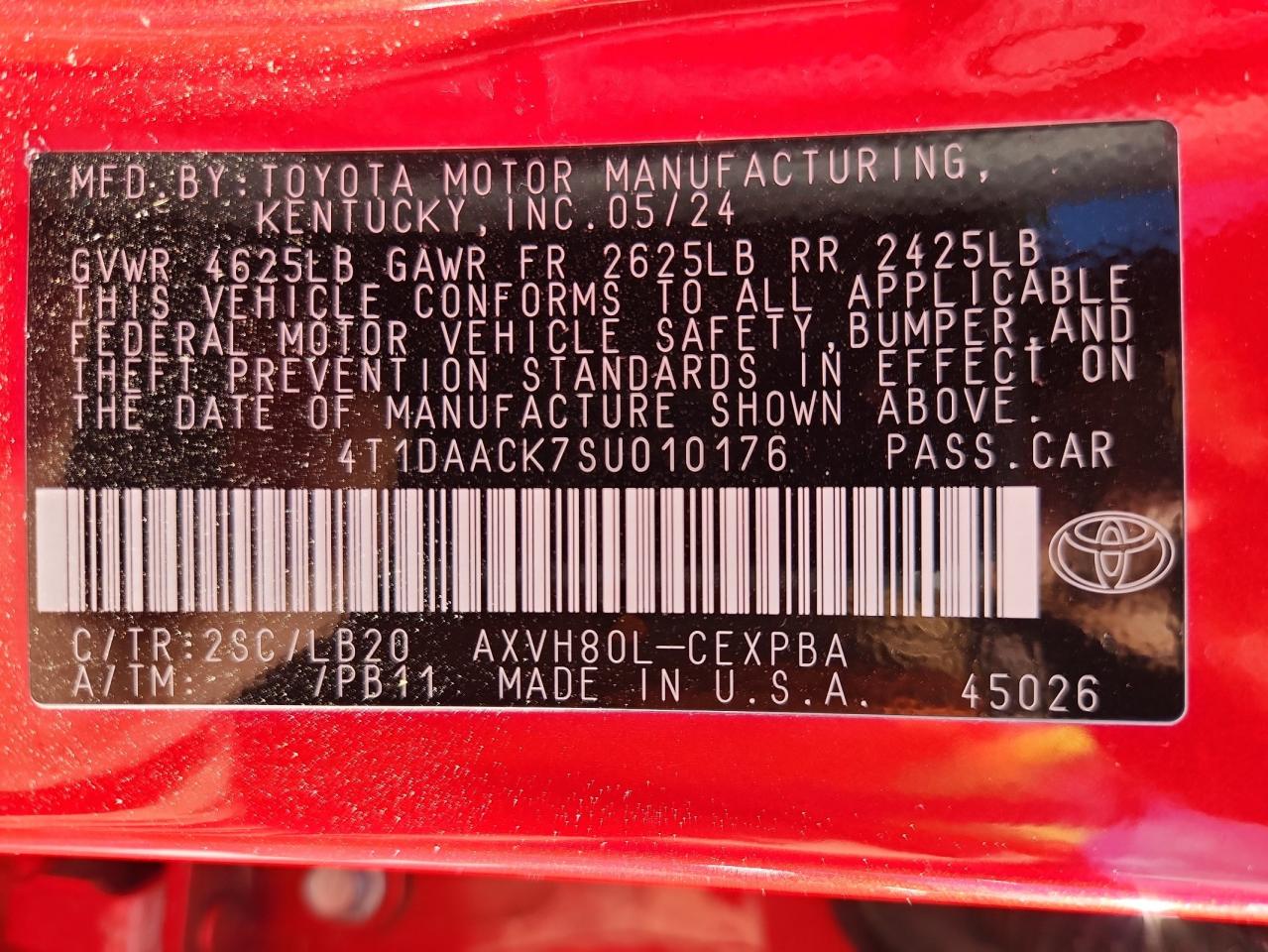 2025 Toyota Camry Xse VIN: 4T1DAACK7SU010176 Lot: 86316395