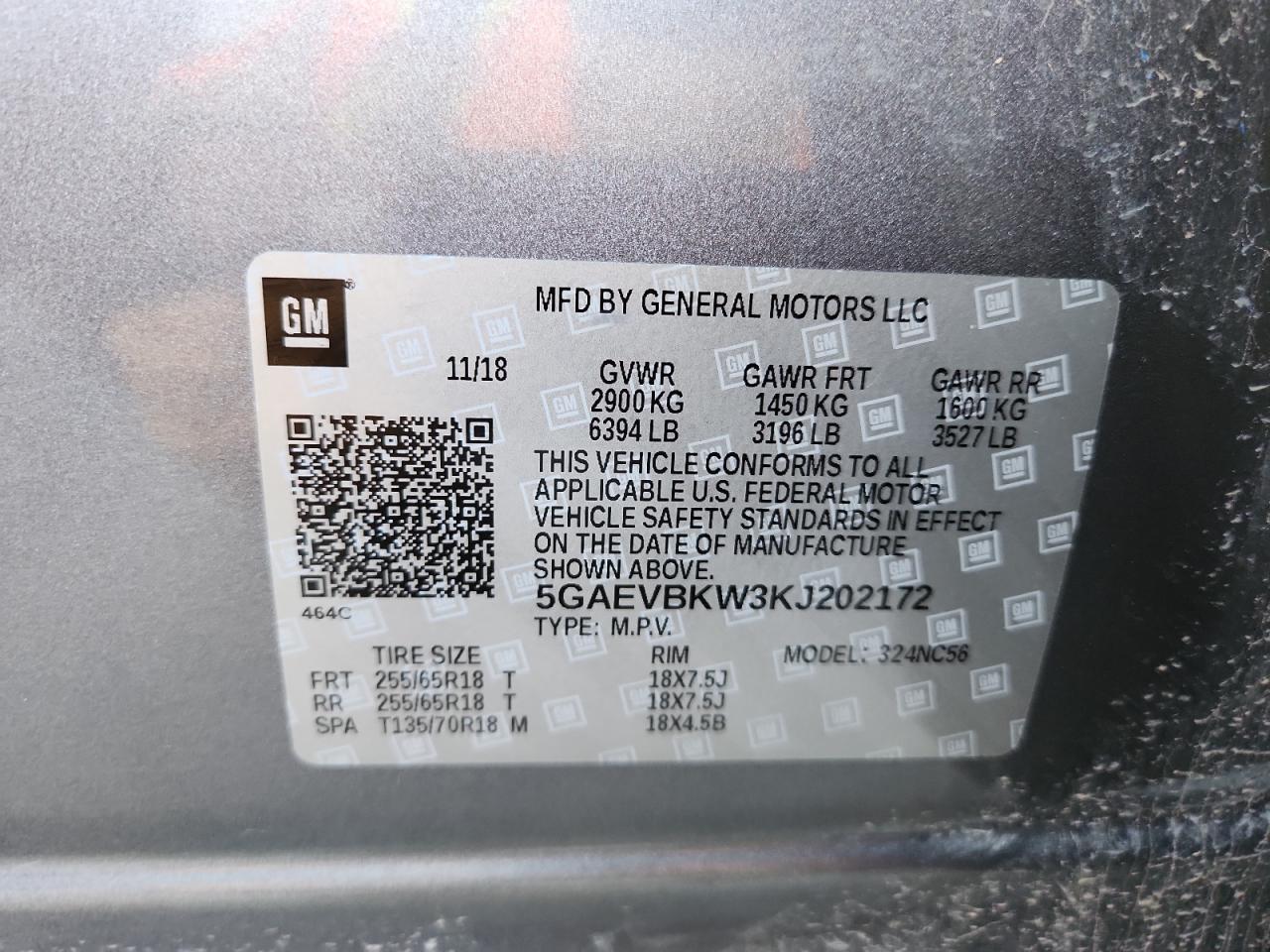 2019 Buick Enclave Premium VIN: 5GAEVBKW3KJ202172 Lot: 85841735