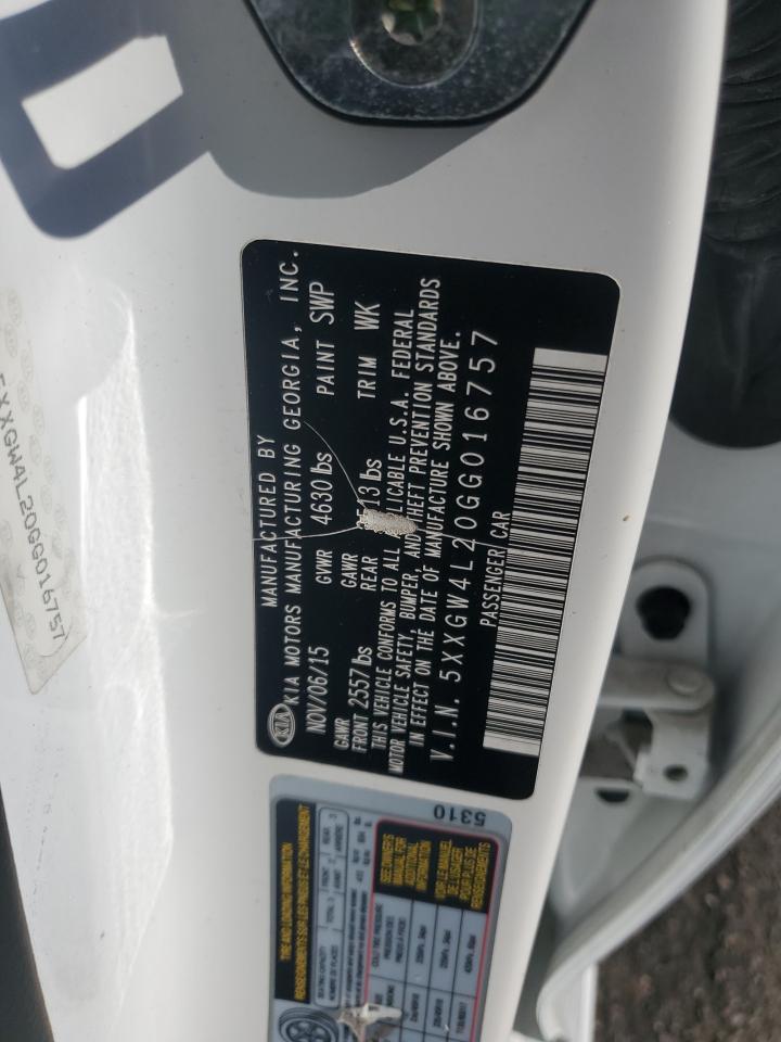 2016 Kia Optima Sx VIN: 5XXGW4L20GG016757 Lot: 90100285