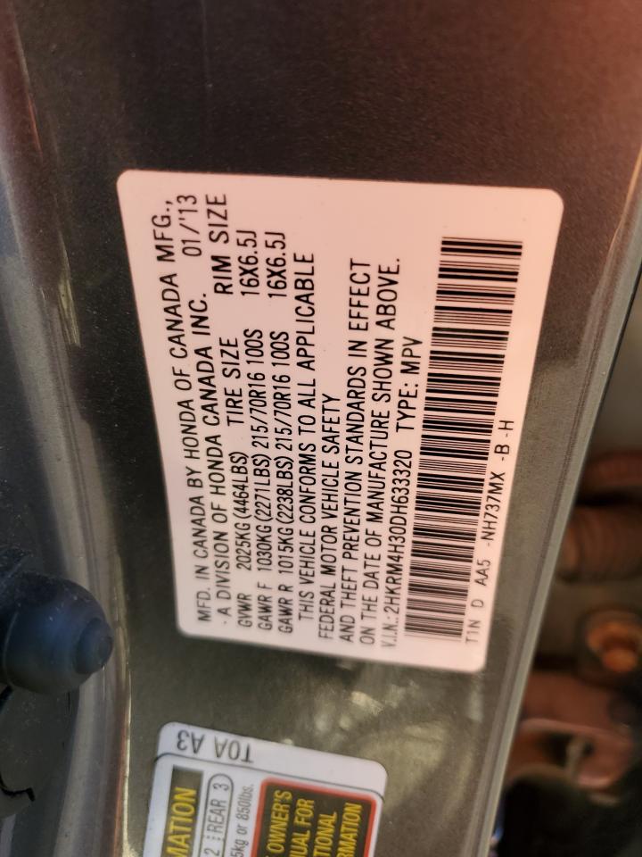 2013 Honda Cr-V Lx VIN: 2HKRM4H30DH633320 Lot: 82446805