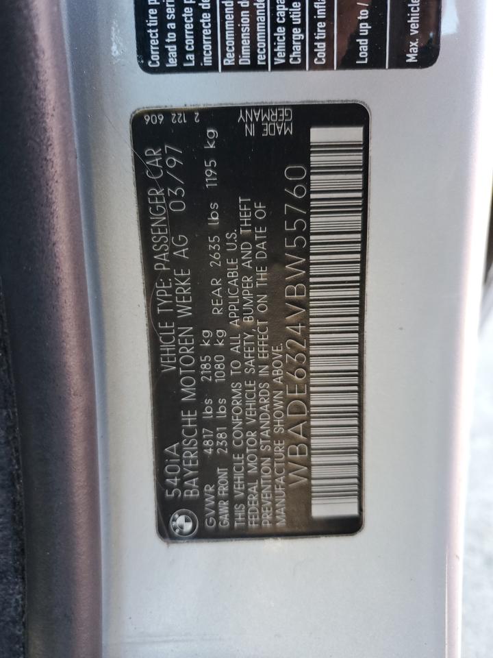 1997 BMW 540 I Automatic VIN: WBADE6324VBW55760 Lot: 82192005