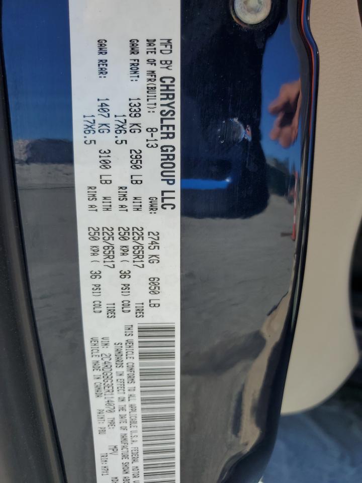 2014 Dodge Grand Caravan Se VIN: 2C4RDGBG3ER114070 Lot: 86822655