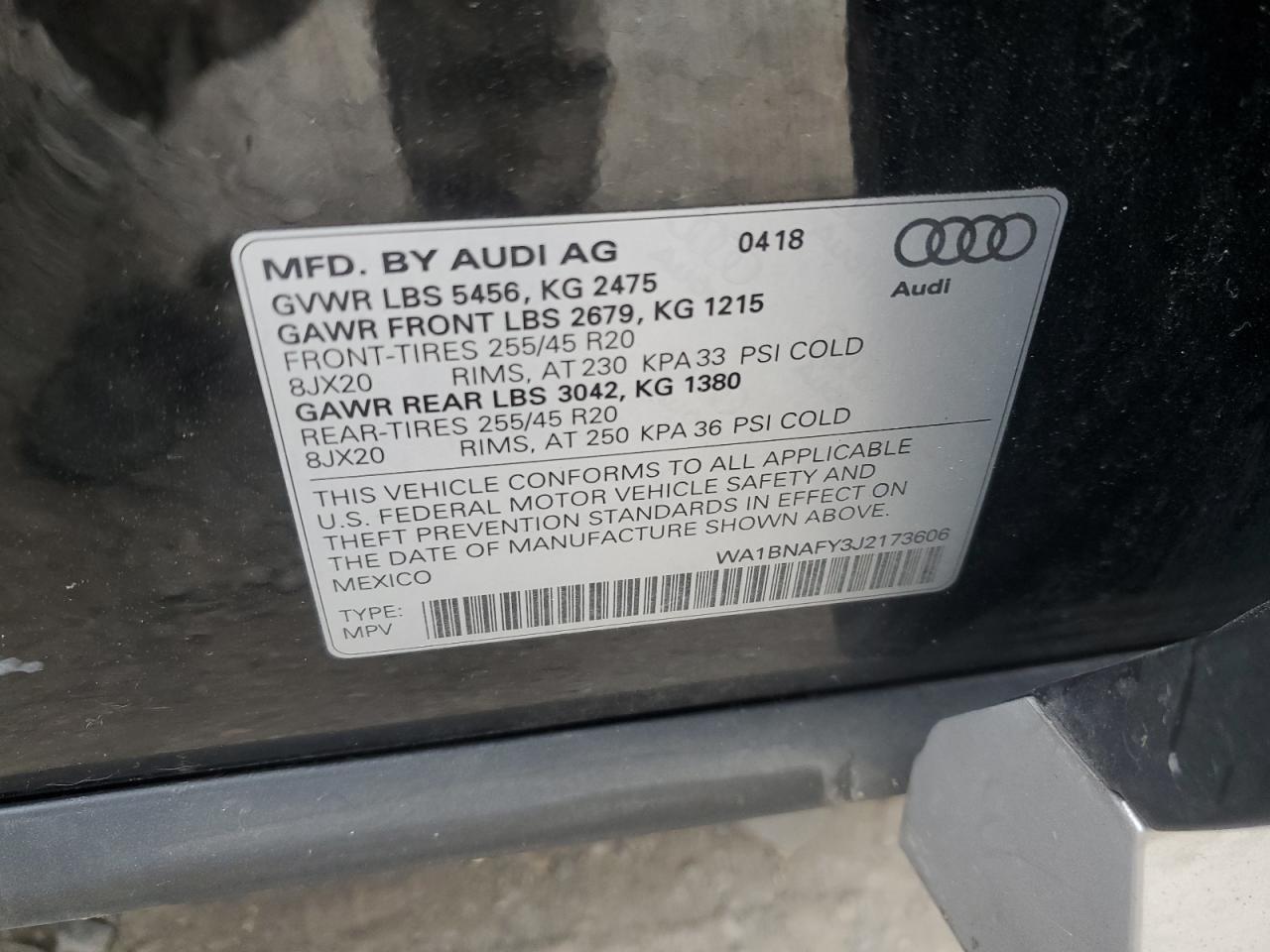 2018 Audi Q5 Premium Plus VIN: WA1BNAFY3J2173606 Lot: 90412585