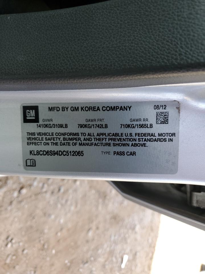2013 Chevrolet Spark 1Lt VIN: KL8CD6S94DC512065 Lot: 82241995