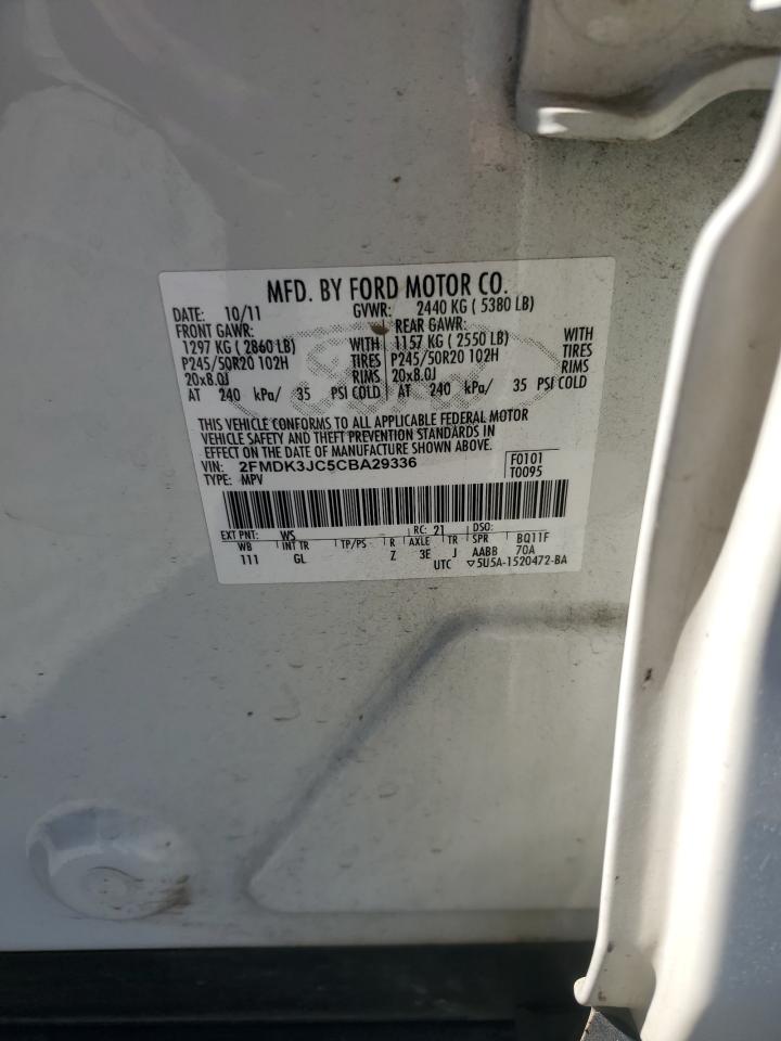 2012 Ford Edge Sel VIN: 2FMDK3JC5CBA29336 Lot: 82530745