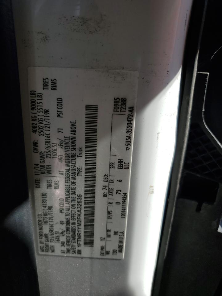 2015 Ford Transit T-250 VIN: 1FTNR1YM2FKA32535 Lot: 85101185