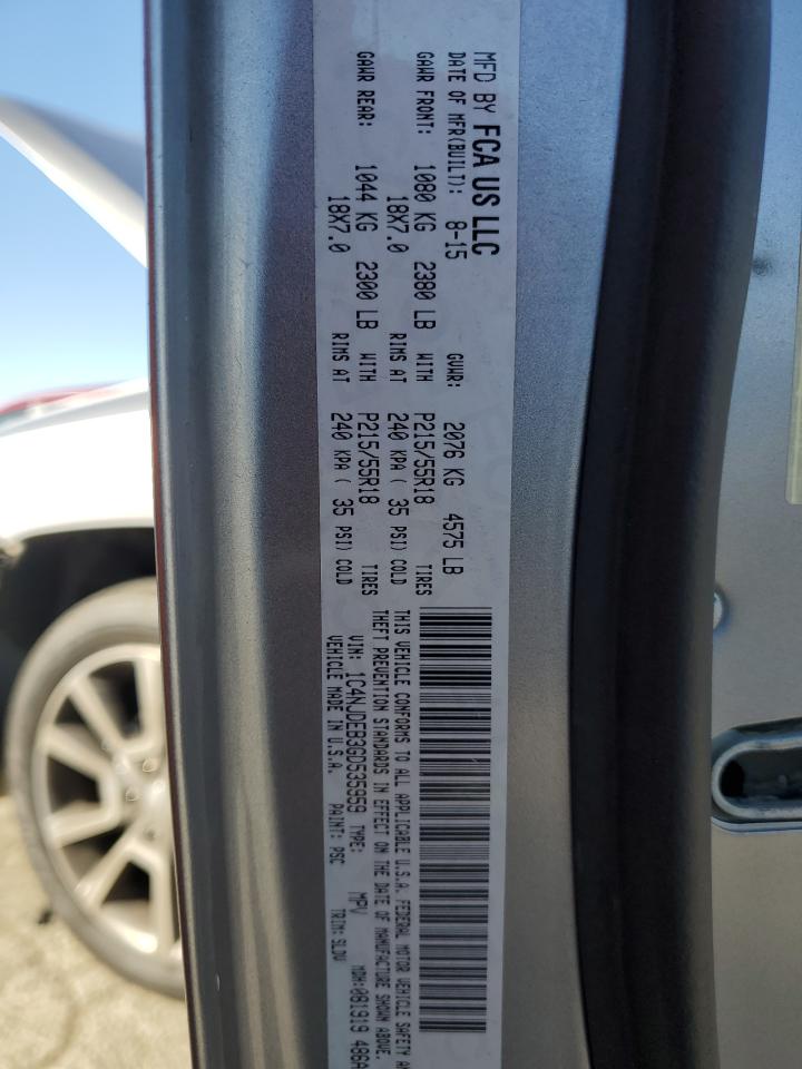 2016 Jeep Compass Latitude VIN: 1C4NJDEB3GD535959 Lot: 89622545