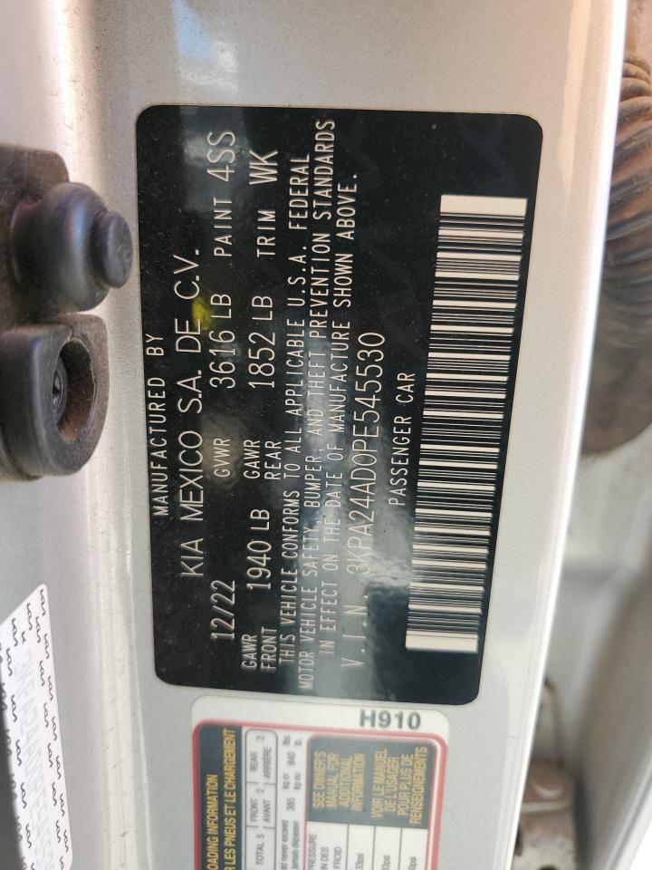 2023 Kia Rio Lx VIN: 3KPA24AD0PE545530 Lot: 87051975