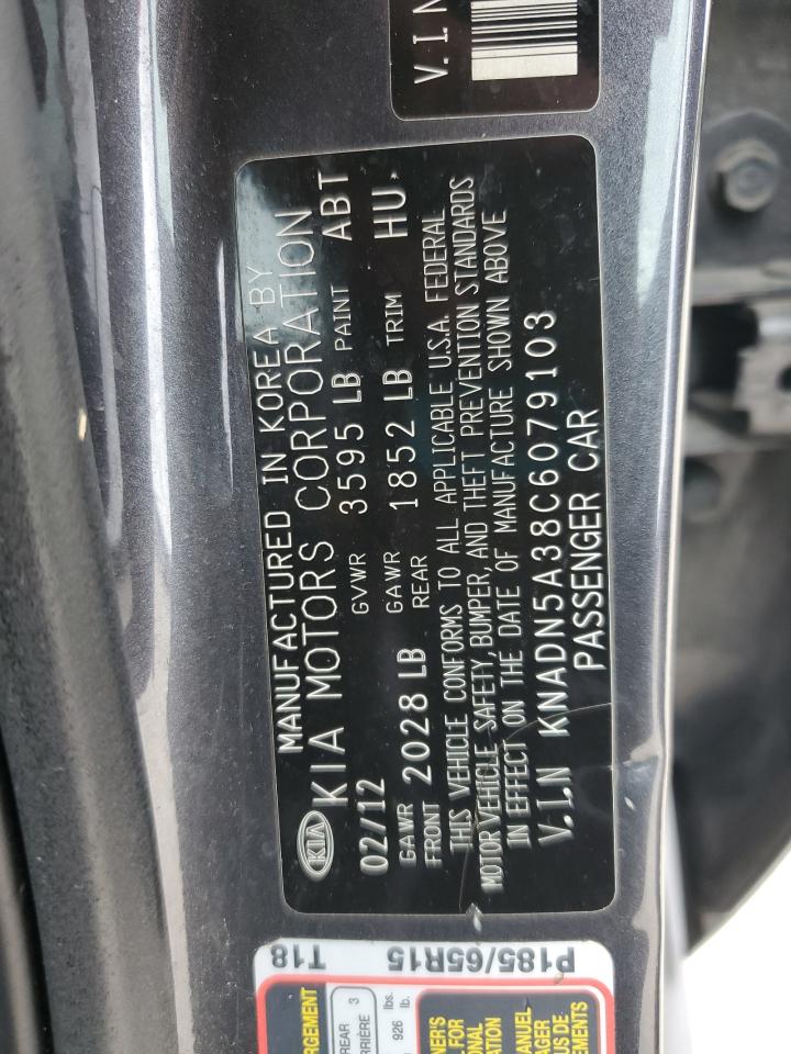 2012 Kia Rio Ex VIN: KNADN5A38C6079103 Lot: 82288505