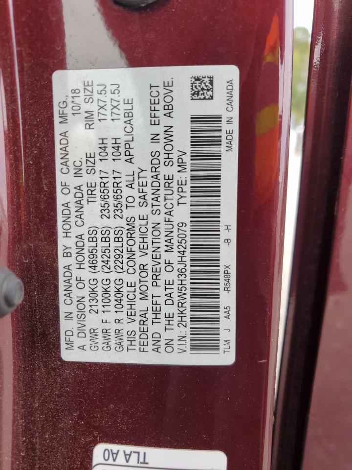 2018 Honda Cr-V Lx VIN: 2HKRW5H36JH425079 Lot: 86289025