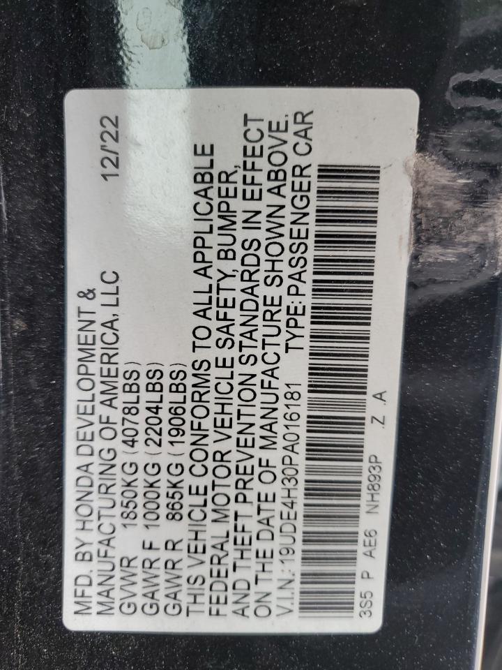 2023 Acura Integra A-Spec VIN: 19UDE4H30PA016181 Lot: 82564765