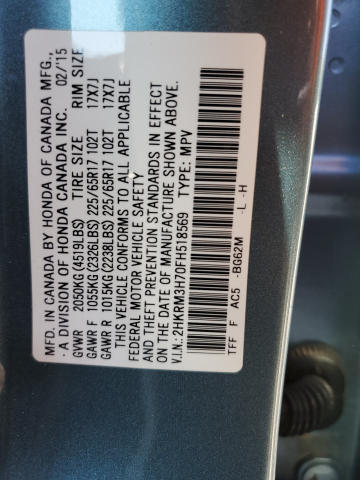2015 Honda Cr-V Exl VIN: 2HKRM3H70FH518569 Lot: 84303025