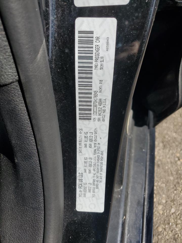 2016 Chrysler 200 S VIN: 1C3CCCBB7GN178249 Lot: 84932325