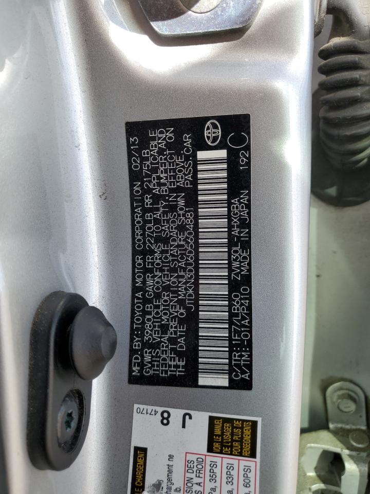 2013 Toyota Prius VIN: JTDKN3DU6D5604881 Lot: 84934765