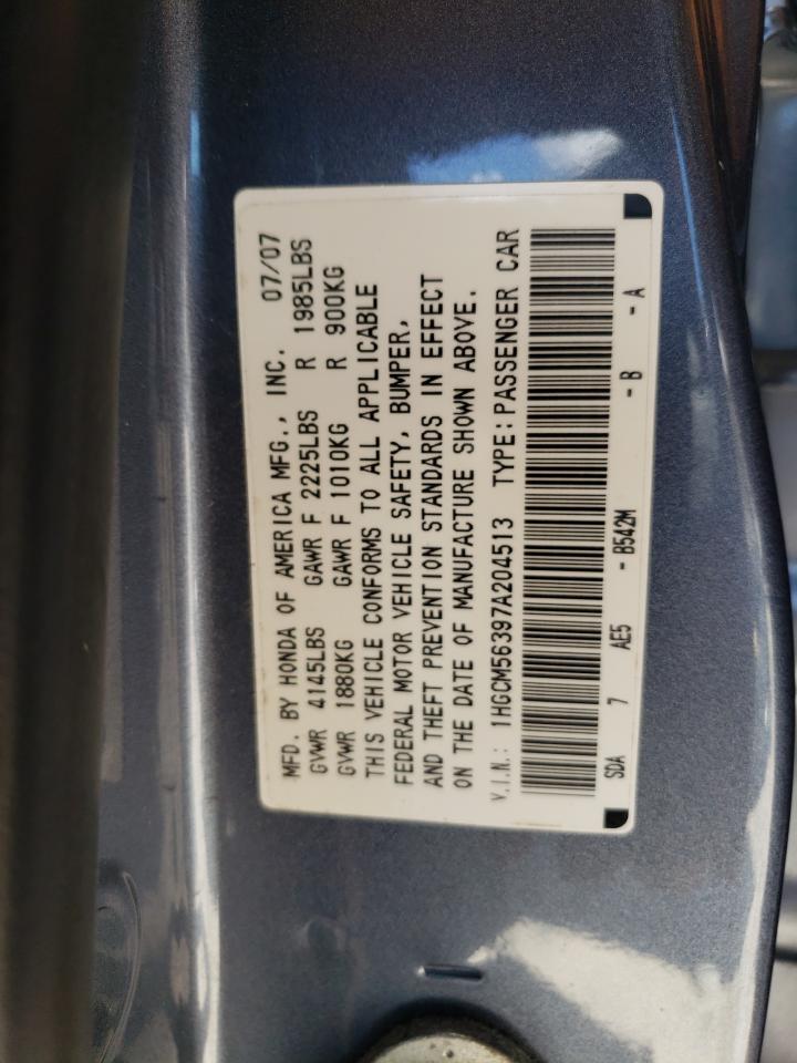 2007 Honda Accord Se VIN: 1HGCM56397A204513 Lot: 82254465