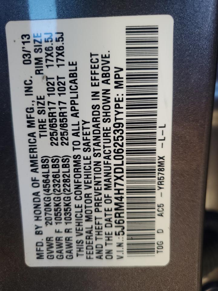 2013 Honda Cr-V Exl VIN: 5J6RM4H7XDL062539 Lot: 81195875