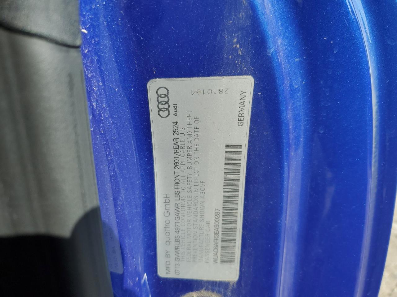 2014 Audi Rs5 VIN: WUAC6AFR3EA900287 Lot: 85540795