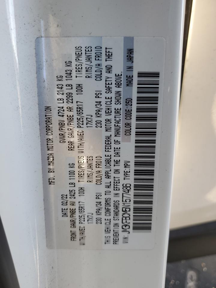 2022 Mazda Cx-5 Preferred VIN: JM3KFBCM5N1577486 Lot: 82269195