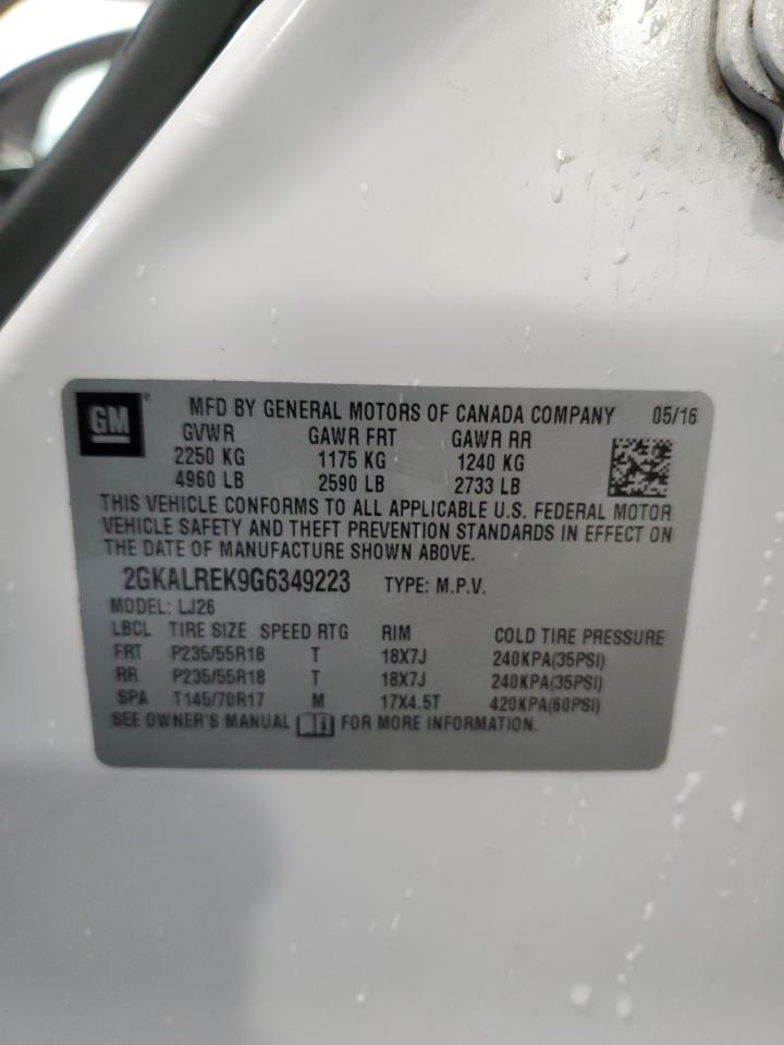 2016 GMC Terrain Denali VIN: 2GKALREK9G6349223 Lot: 85475155