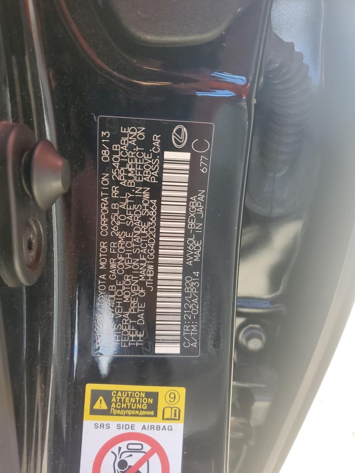 2013 Lexus Es 300H VIN: JTHBW1GG4D2036864 Lot: 85546785