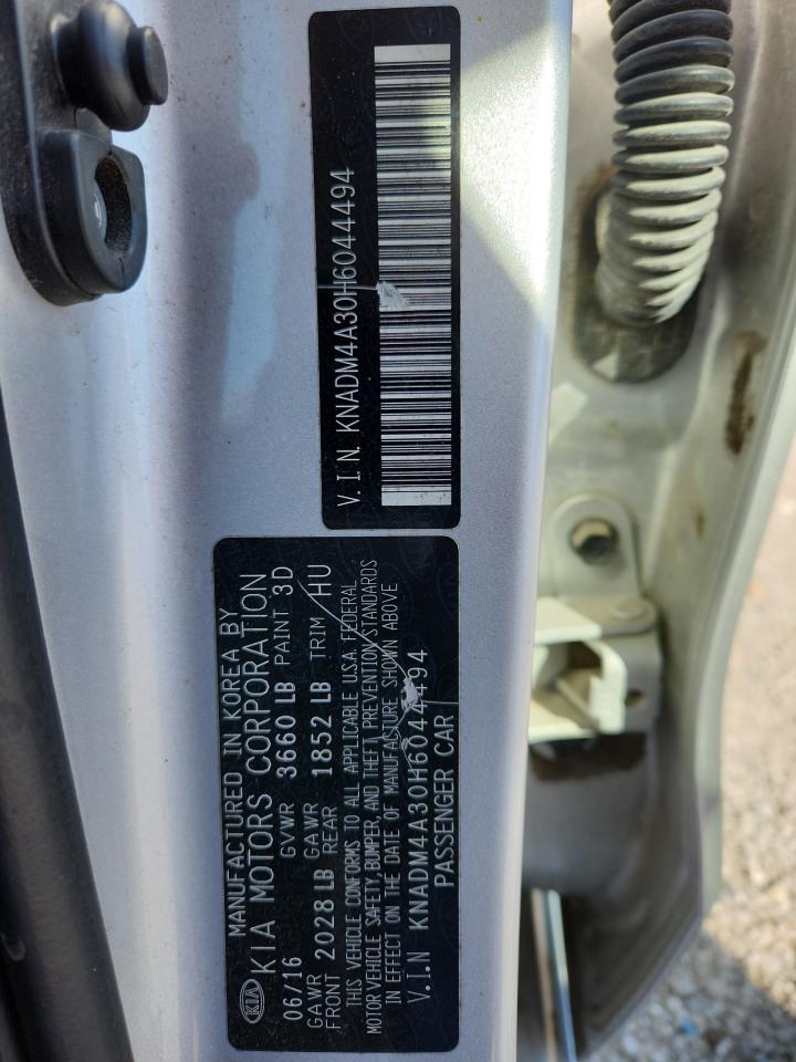 2017 Kia Rio Lx VIN: KNADM4A30H6044494 Lot: 87298035