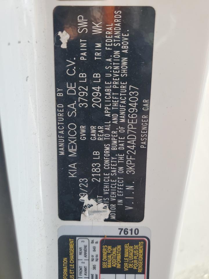 2023 Kia Forte Lx VIN: 3KPF24AD7PE694037 Lot: 86623285
