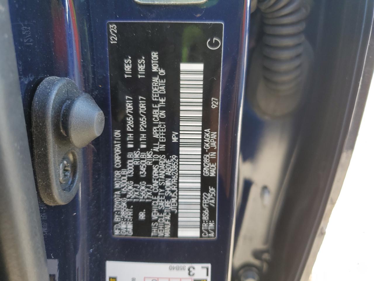 2024 Toyota 4Runner Sr5/Sr5 Premium VIN: JTEMU5JR7R6238529 Lot: 81867175