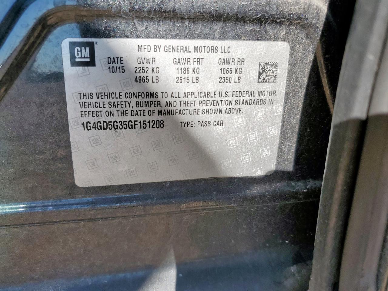 2016 Buick Lacrosse Premium VIN: 1G4GD5G35GF151208 Lot: 86059675