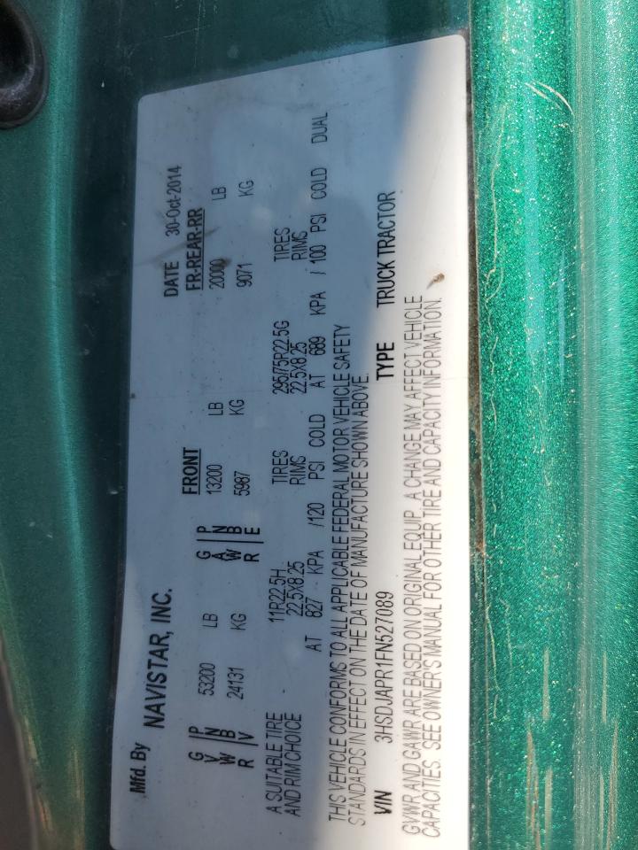 2015 International Lf687 Semi Truck VIN: 3HSDJAPR1FN527089 Lot: 82160275