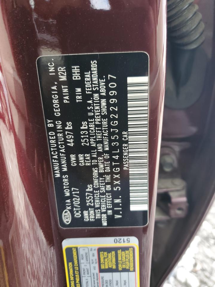 2018 Kia Optima Lx VIN: 5XXGT4L35JG229907 Lot: 85584945