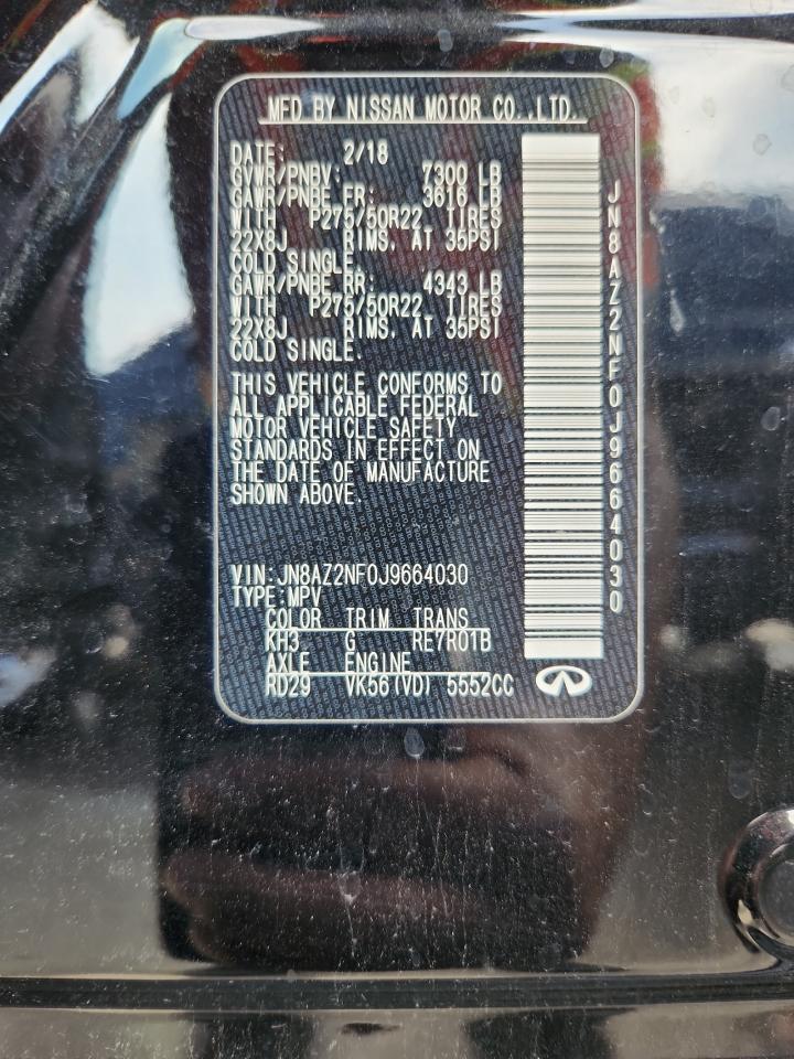 2018 Infiniti Qx80 Base VIN: JN8AZ2NF0J9664030 Lot: 87434055