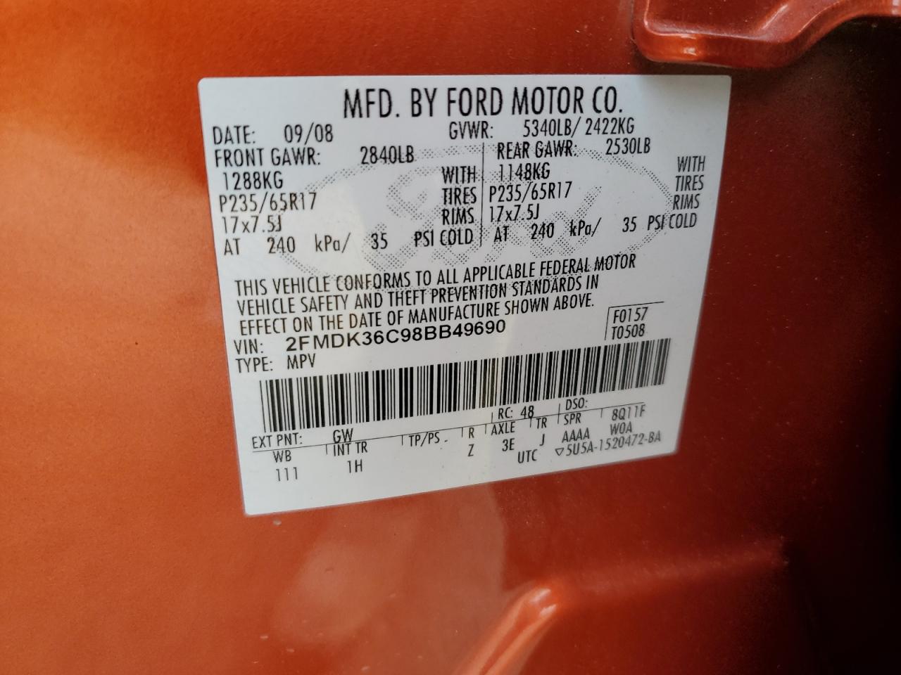 2008 Ford Edge Se VIN: 2FMDK36C98BB49690 Lot: 81997685