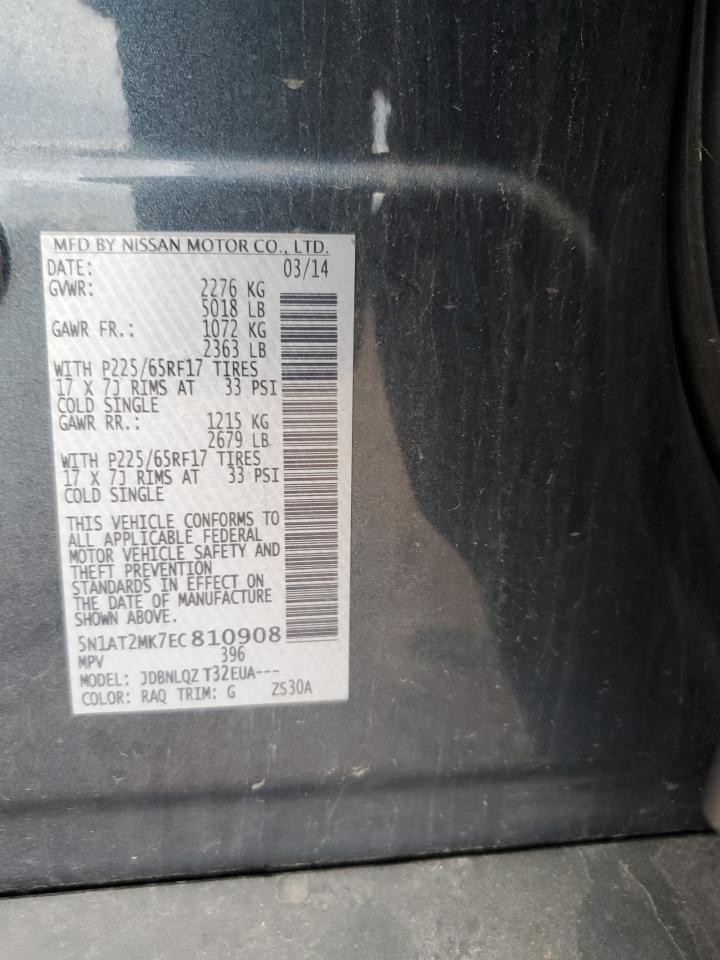 2014 Nissan Rogue S VIN: 5N1AT2MK7EC810908 Lot: 85584865