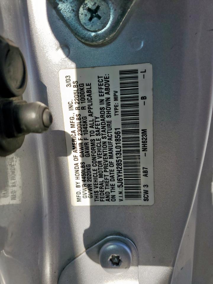 2003 Honda Element Ex VIN: 5J6YH28513L018561 Lot: 84917915