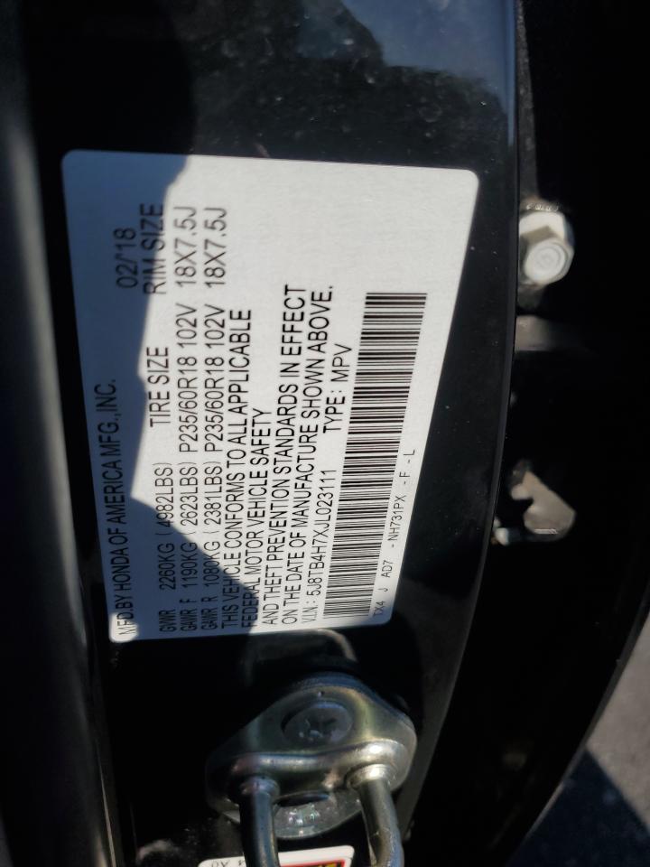 2018 Acura Rdx Advance VIN: 5J8TB4H7XJL023111 Lot: 85533035