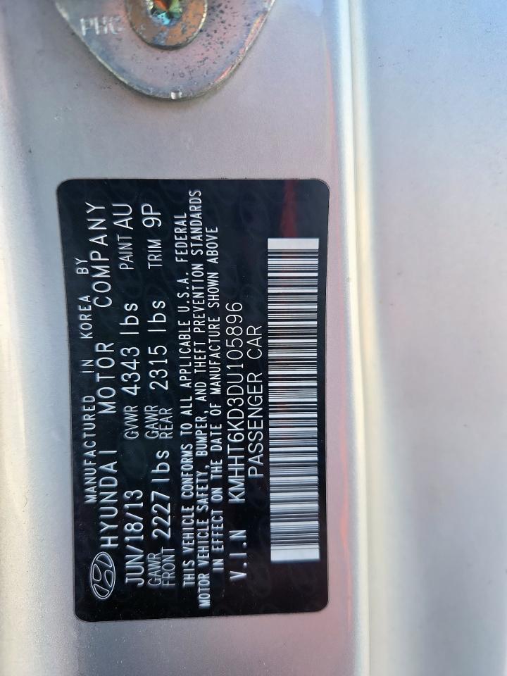 2013 Hyundai Genesis Coupe 2.0T VIN: KMHHT6KD3DU105896 Lot: 90931975