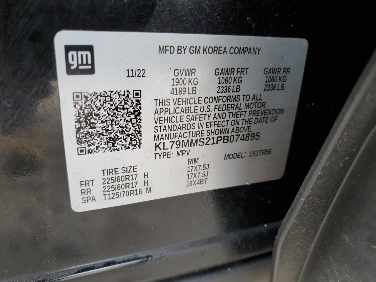 2023 Chevrolet Trailblazer Ls VIN: KL79MMS21PB074895 Lot: 82367225