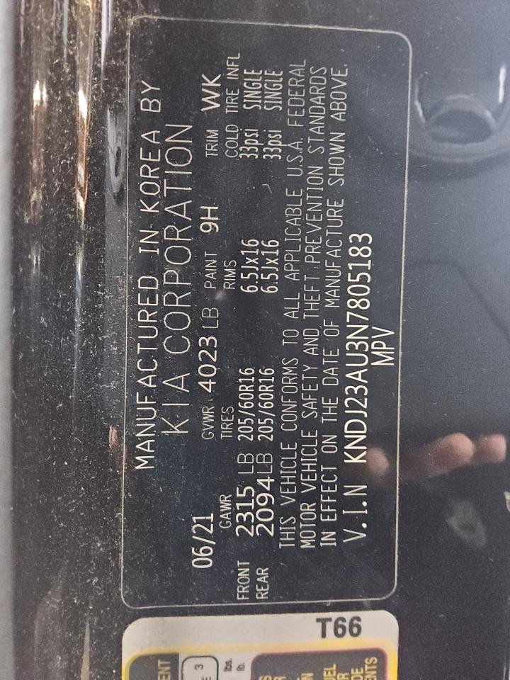 2022 Kia Soul Lx VIN: KNDJ23AU3N7805183 Lot: 87077015