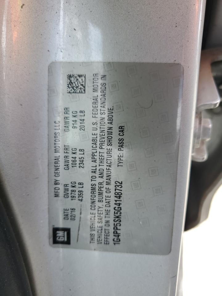 2016 Buick Verano VIN: 1G4PP5SK5G4148732 Lot: 85730615