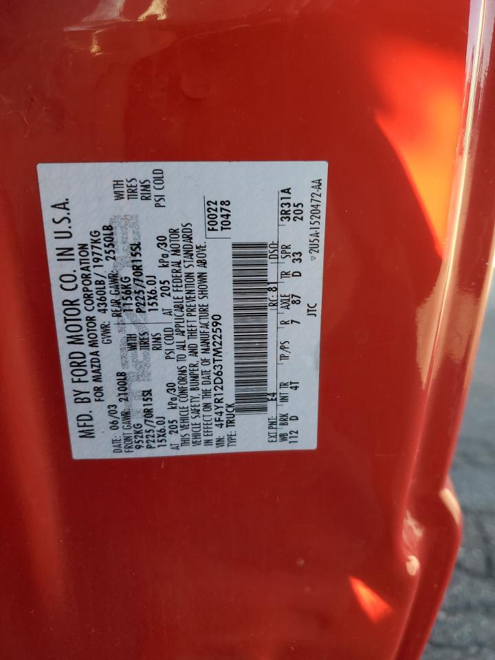 2003 Mazda B2300 VIN: 4F4YR12D63TM22590 Lot: 87476595