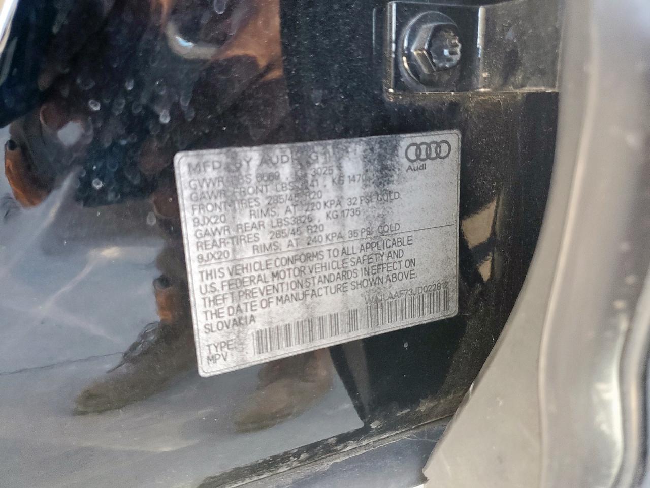 2018 Audi Q7 Premium Plus VIN: WA1LAAF73JD022812 Lot: 89735085