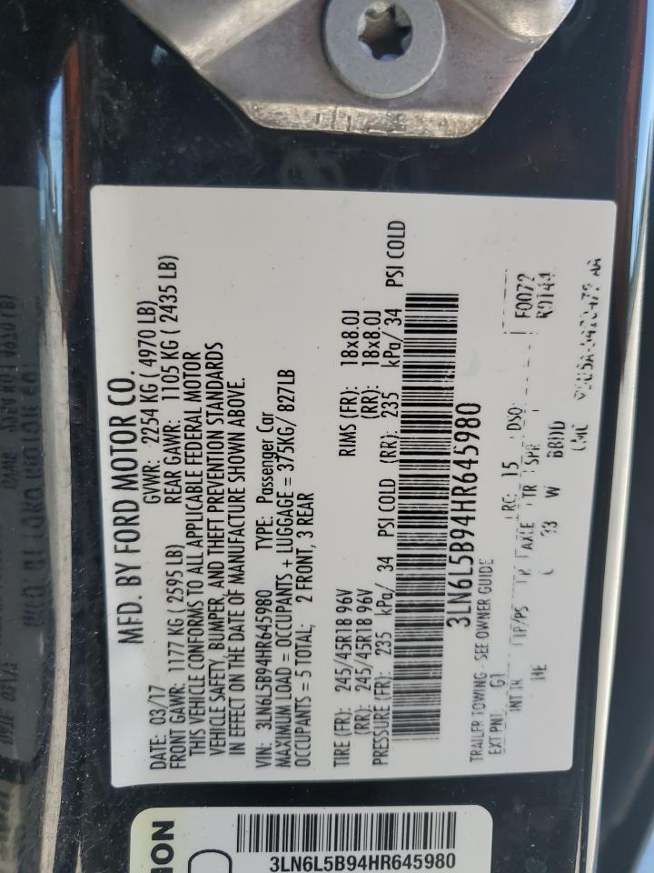 2017 Lincoln Mkz Premiere VIN: 3LN6L5B94HR645980 Lot: 82673925