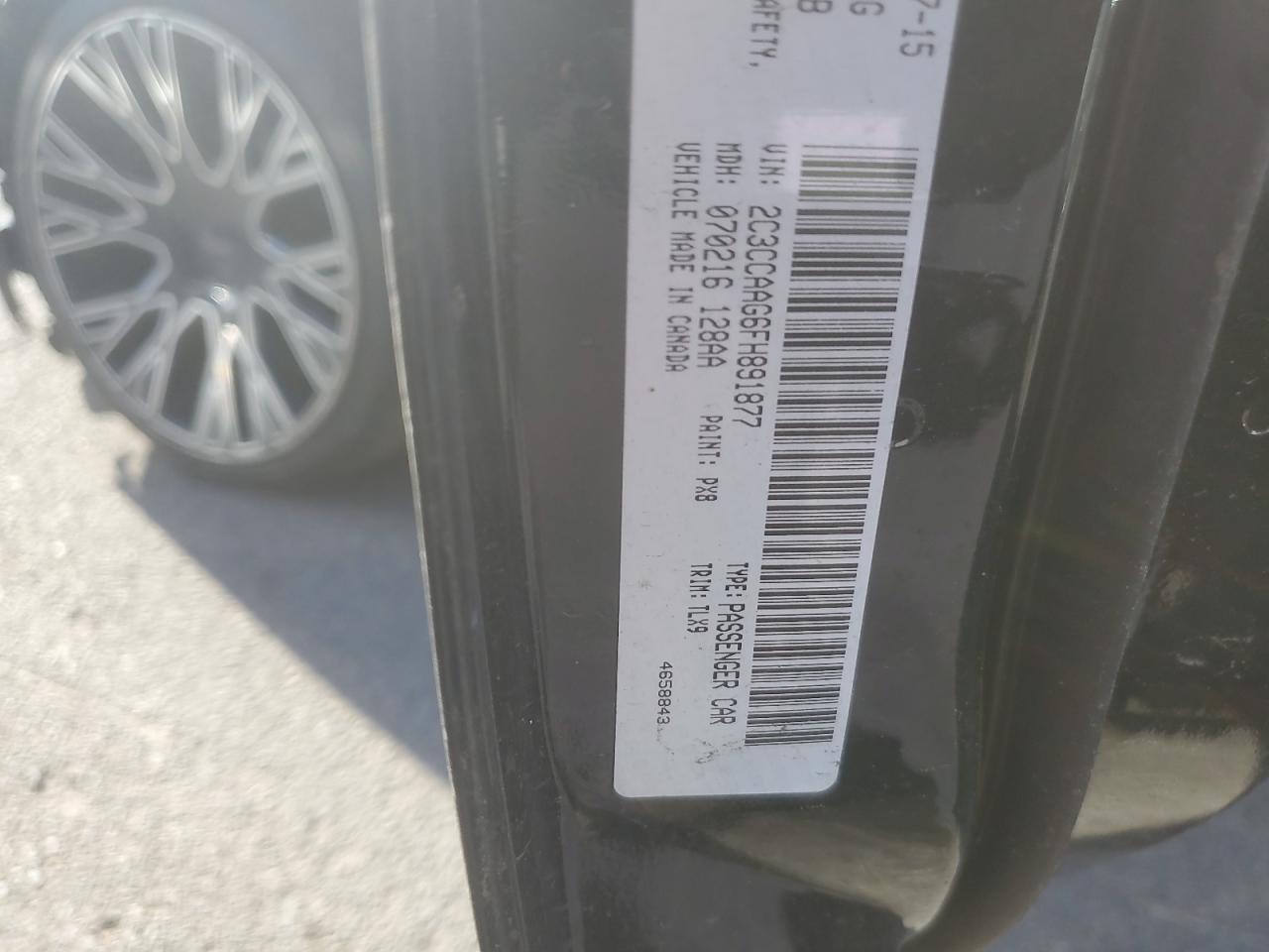 2015 Chrysler 300 Limited VIN: 2C3CCAAG6FH891877 Lot: 84945105