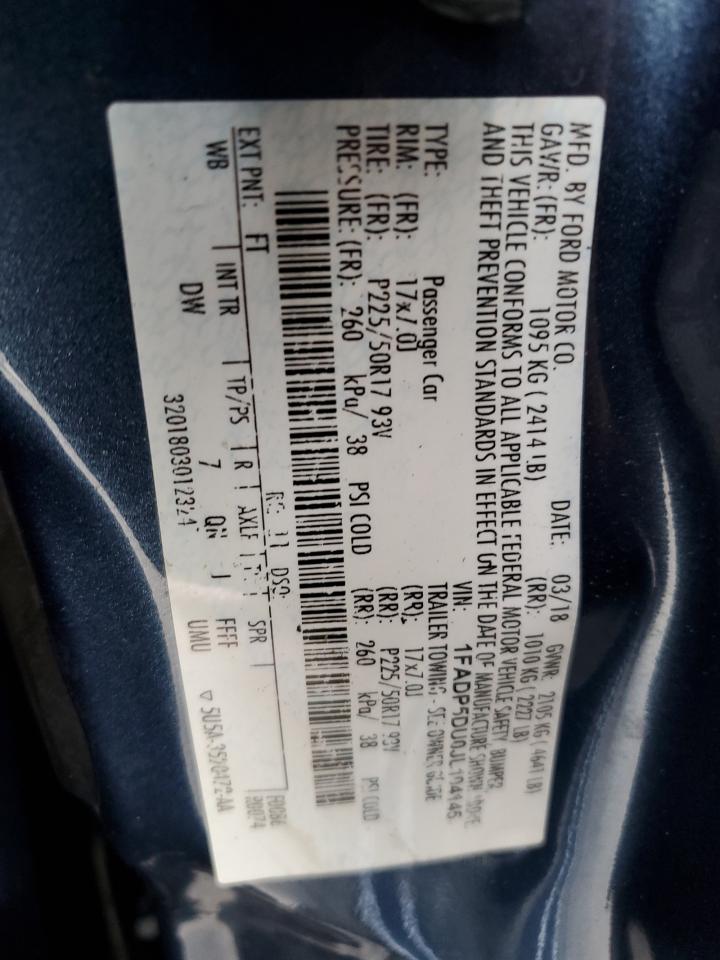 2018 Ford C-Max Titanium VIN: 1FADP5DU0JL104145 Lot: 89638025