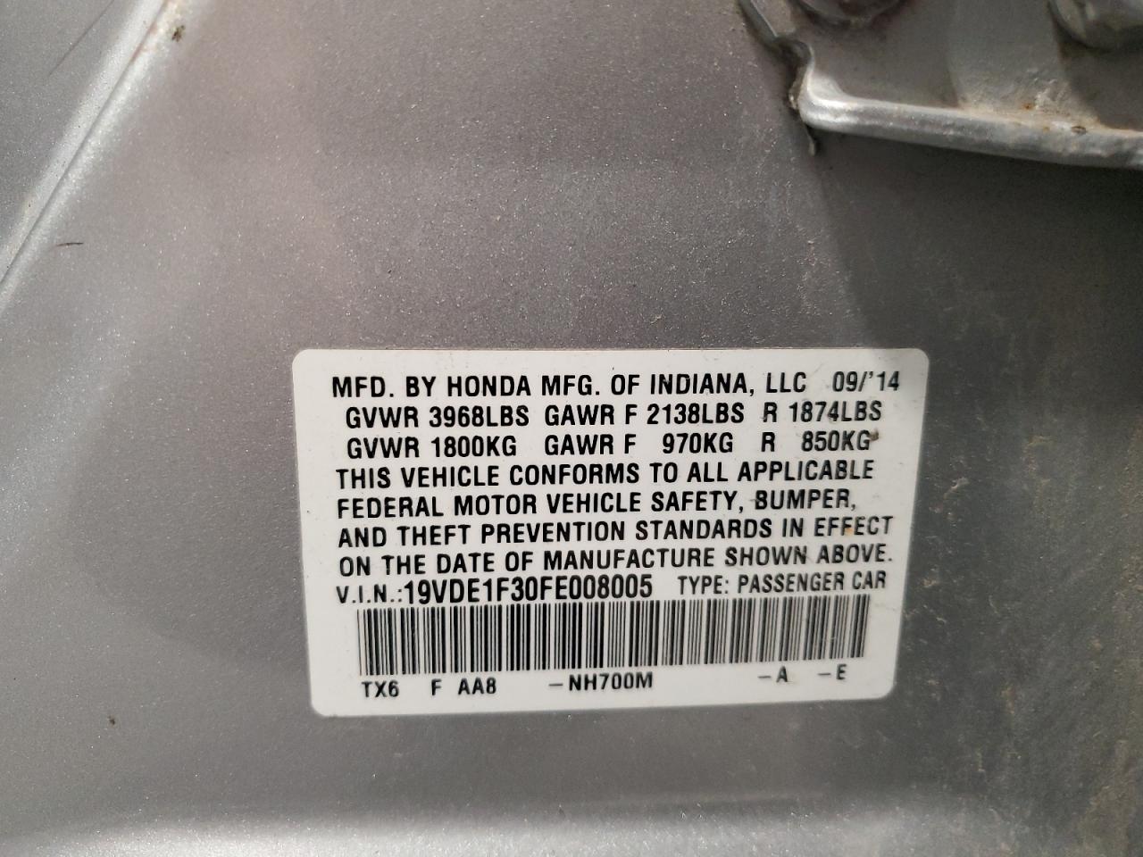 2015 Acura Ilx 20 VIN: 19VDE1F30FE008005 Lot: 81562085